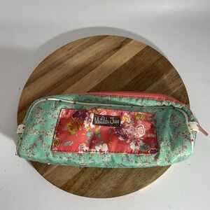 Matilda Jane Floral Cosmetic Bag Pouch 8” - Mint Green and Coral